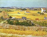 Harvest at La Crau_ with Montmaiour in the Background